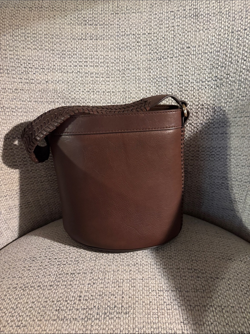 J Jill Brown Leather Bucket Shoulder Bag
